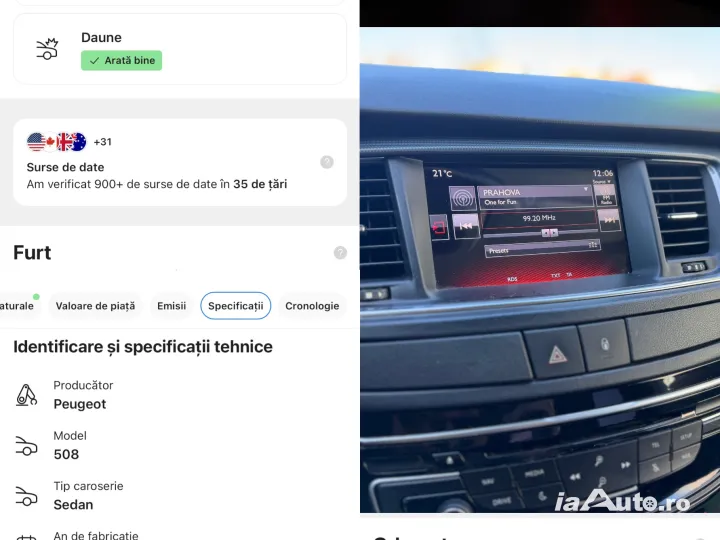 Peugeot 508 Facelift 2016 Automat AISIN Feline Navigatie Camera Euro 6 de vanzare in Ploiești, Prahova - poza 8